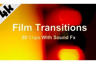20个电影胶片灼烧刮痕炫光转场动画素材 Film Transitions