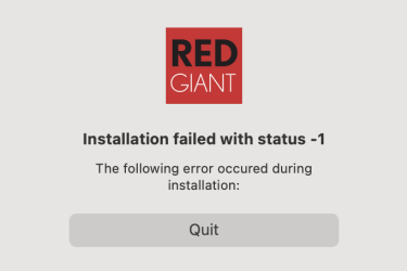 解决安装RED GIANT插件提示Installation failed with status -1