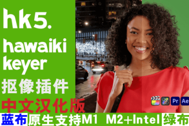 Mac版Ae /Pr/FCPX抠像插件中文汉化版Hawaiki Keyer 5支持M1智能快速蓝布绿布扣像抠图插件